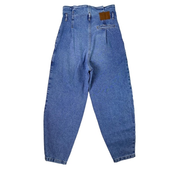 ZARA Paperbag Waist Tapered Jeans | High Rise Blue Denim | Women’s 4 - Picture 13 of 13